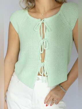 Love Story Front Tie Sweater